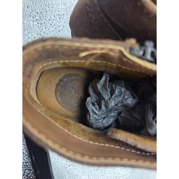 BOC Ankle Boots Style Z4923 Lace-up Side Zip Block Heel Brown Suede Size 7M - Picture 11 of 11